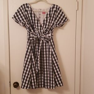 Navy & White Gingham / buffalo plaid cotton dress